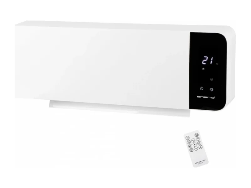 Emerio WH-133172 väggmonterad värmefläkt i vitt med display